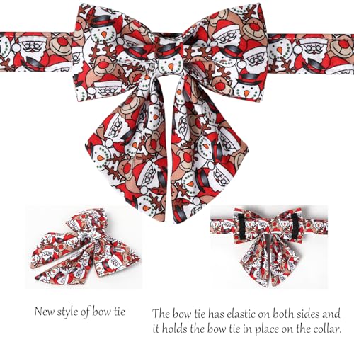 Christmas Dog Collar with Bowtie (XX-Small (Pack of 1) / C:Snowman Christmas)