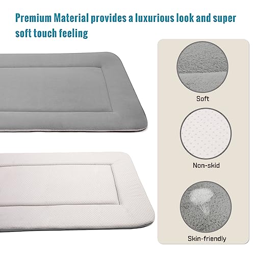 Soft Large Bed Crate Pad Mat (42.0"L x 28.0"W x 1.2"Th / Gray)