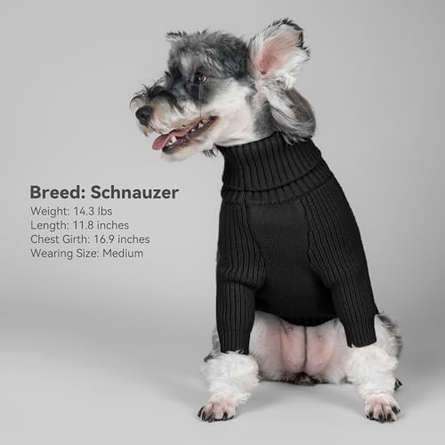 Dog Sweater Long Sleeve Warm Knit Sweaters for Large Dogs Boy Girl (Black / XXX-Large)