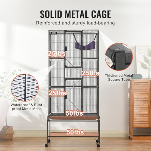 69" Rolling Metal Ferret Cage (29.7"L x 17.9"W x 69.1"H)