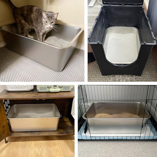 Stainless Steel Litter Box (23.6" L x 15.7" W x 8" H)