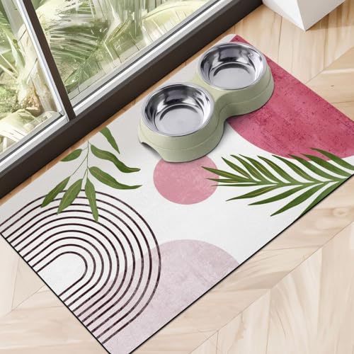 Dog Food Mats for Floors (Boho Pink / M(16"×24"))