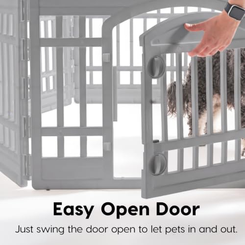 8 Panel Dog Playpen (8 Panel - 34" H / Gray)
