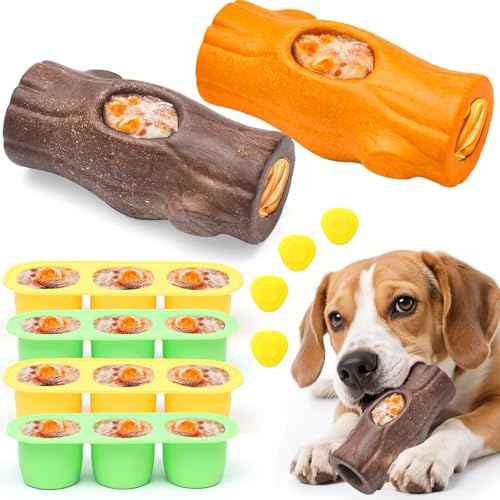 2 Pack Dog Toys for Aggressive Chewers Orange & Brown (Orange & Brown)