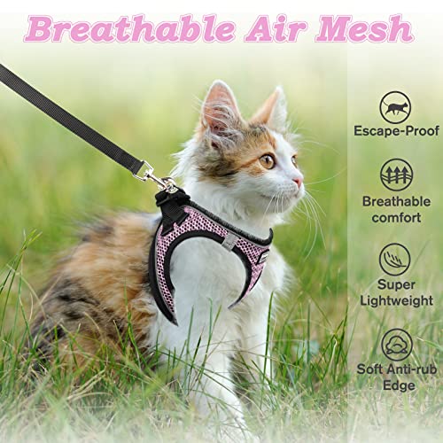 Cat Harness and Leash for Walking Escape Proof (XXS / Lpink)