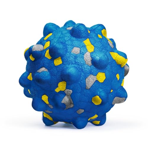2.36'' Dog Balls for Dogs Aggressive Chewers Indestructible Tennis Durable Bouncy Interactive Dog Toy Balls for Fetch Game Floating Training (Blue-Medium)
