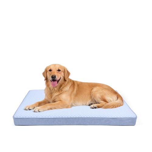 Cooling Dog Bed for Large Dogs (Blue / X-Large-41"x 29" x 4")