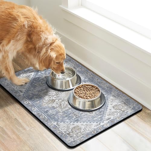 Dog Food Mats for Floors (Blue / L(17"×30"))