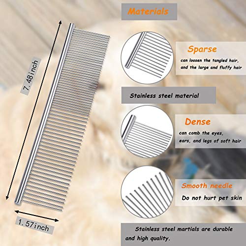Cat Combs Pet Comb Laiannwell Professional Grooming Comb for Dog (Flea Combs)