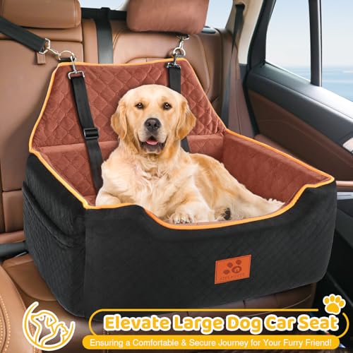 Dog Car Seat for Large (Black/Brown)