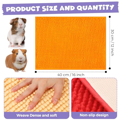 8 Pcs 16x12'' Guinea Pig Cage Liner (Purple, Red, Beige, Orange / 16x12'')