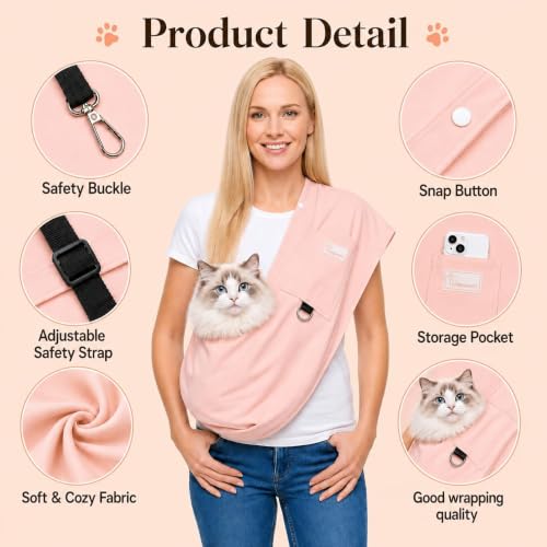 Ice Silk Dog Sling Carrier (Pink / Large)
