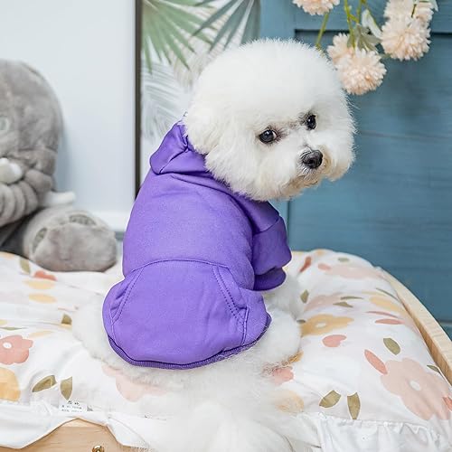 Dog Hoodie for Large Medium Small Dogs (Purple / Small)