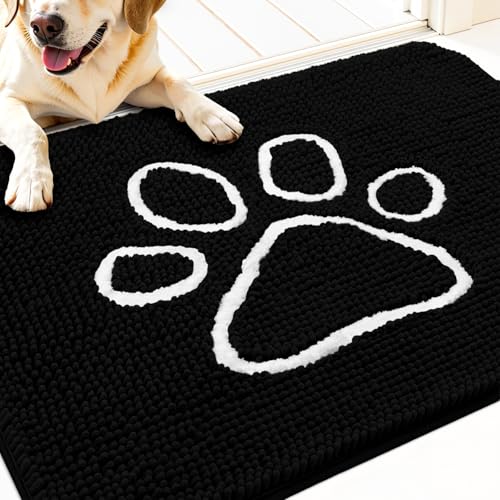 Dog Door Mat for Muddy Paws 34x21 (Black / 34" X 21")