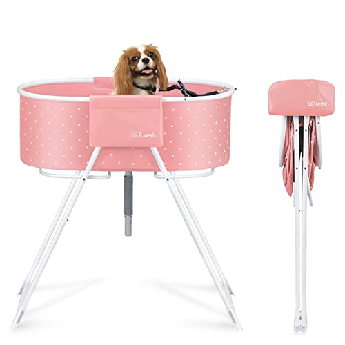 Portable Foldable Dog Bathtub for Small & Medium Dogs (Pink)