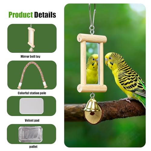 Bird Travel Carrier Bubble Window Backpack with Mirror Parrot Standing Toy