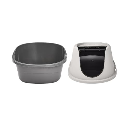 No Mess Hooded Enclosed Cat Litter Box with Odor Control and Swinging Door (Standard (Pack of 1))
