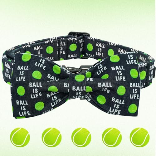 Balls Print Summer Dog Collar with Bow Tie (Balls / Small (Pack of 1))