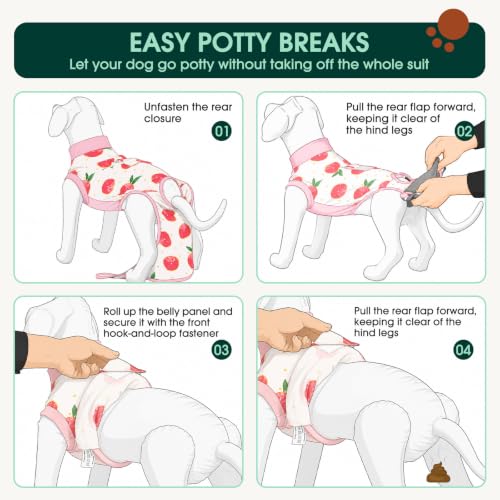 Recovery Suit for Dogs Cats (X-small (Back:8.3-11.4'', Weight:4-7 Lb) / Burgundy Solid)