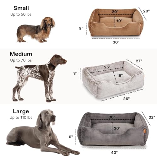 Luxury Aesthetic Dog Bed with Extra Cover for Medium Dogs (Light Grey / Medium)