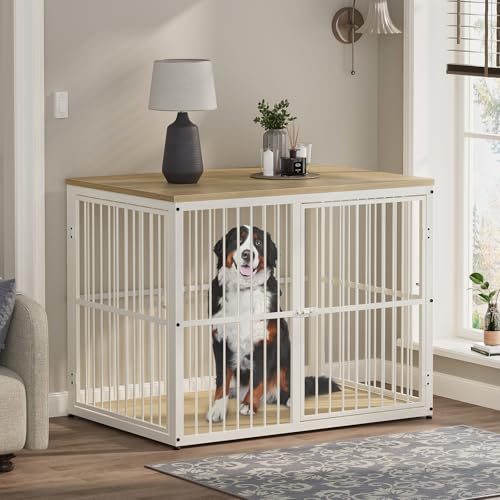 43'' XL Dog Crate Furniture with 3 Doors for Medium to Large Dogs (Natural Beech / 43.3"L x 29.9"W x 33.1"H)
