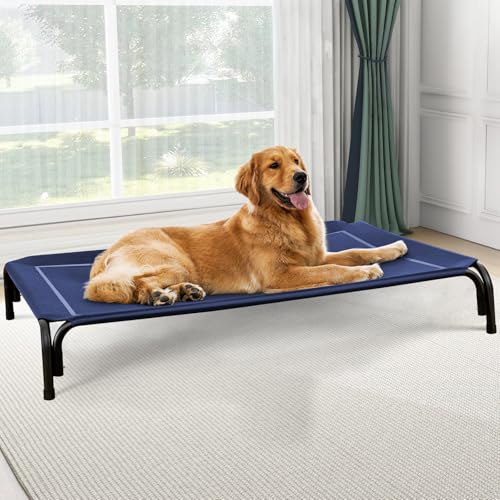 Outdoor Elevated Dog Bed for Large Sized Dogs (XL(48.80"x35.80"x8.00) / Navy Blue)