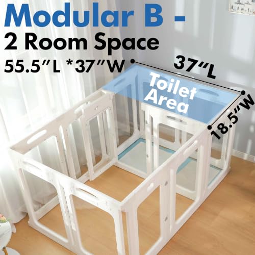 Clear Acrylic Dog Playpen Indoor (White / 30" Height)