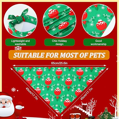 100 Pcs Christmas Dog Bandanas Bulk (Christmas / 25.6 x 17.7 x 17.7 Inch)