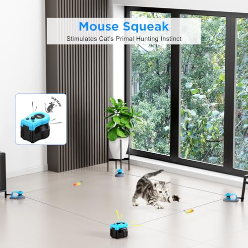 Interactive Cat Toy for Indoor Cats with Remote (Sky Blue)