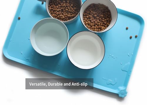 L Silicone Pet Food Mats (22"L x 14"W / Arctic)