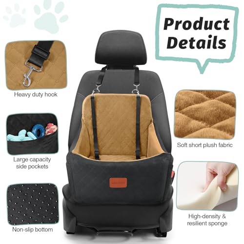 Dog car seat for Medium Dogs (Black/Coffee / Medium)
