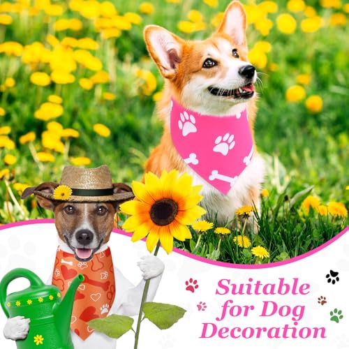 50 Pcs Paw Print Dog Bandanas Bulk (Paw Print / 19.7 x 13.8 x 13.8'')