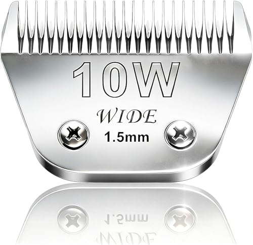 10W Wide Blade Grooming Clipper Blades for Andis (Silver/10W)