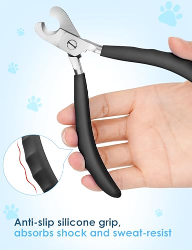 Heavy Duty Dog Nail Clippers for Large Dogs & Thick Nails (Black)