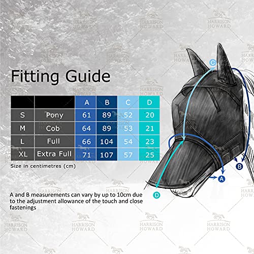 LumiVista Horse Fly Mask Standard with Ears UV Protection for Horse Dream Star M Cob (Dream Star / Cob (Medium))