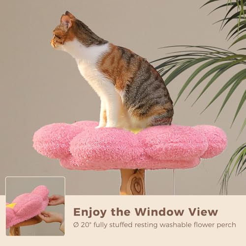 Flower Wood Cat Tree (Brown / 53.5" Forest Cat Tree)