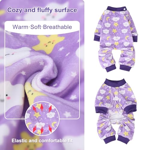 Dog Pajamas Soft Stretchy Fleece Puppy Sweater for X (Purple(pack of 1) / X-Large)