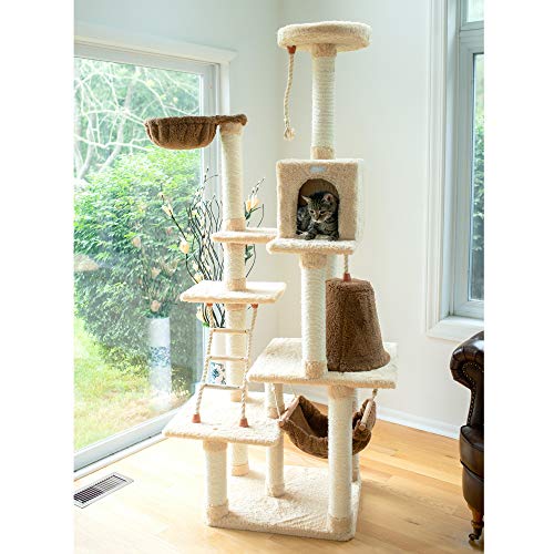 Premium Cat Tree Model X7805 (42"(L)X26"(W)X78"(H) / Goldenrod)