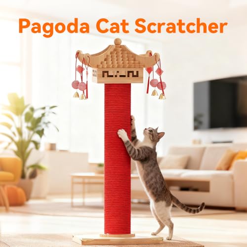 Natural Hemp Tall Pagoda Cat Scratcher (Pagoda)
