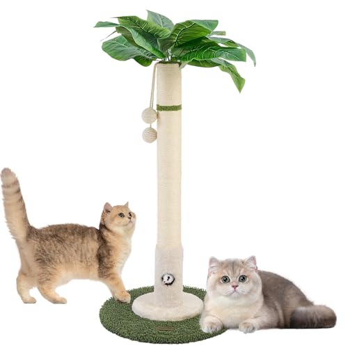 Cat Scratching Post for Indoor Cats (35.4-White / 35.4in)