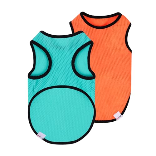 2 Pack Cooling Shirts for Dogs (M(chest:12-14") / Lake Blue&Orange)