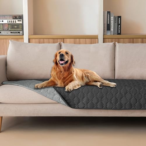 Waterproof Pet Couch Cover (30x80 Inch (Pack of 1) / Dark Charcoal/Light Charcoal)