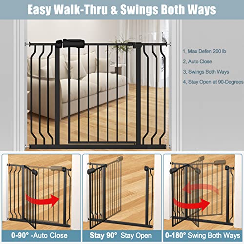 Extra Wide Baby Gate Black 63 (62.20"-71.65"/158-182cm)