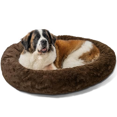 The Original Calming Donut Dog Bed for Extra (Dark Chocolate Lux / X-Large)