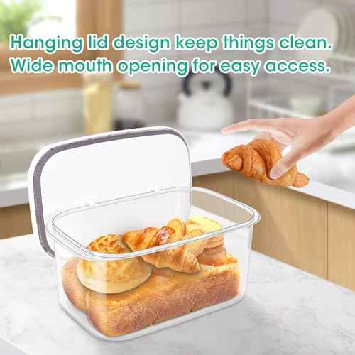 Large Bread Box with Easy (White/Clear / 6.5 Qt-Pop)