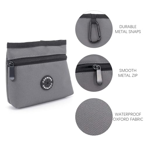 Dog Treat Pouch with Pet Training Clicker (Grey)