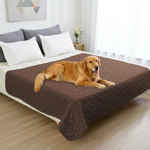 Pet Bed Cover Dog Bed Blanket for Sofa and Furniture Waterproof New Pattern Design (82x102 Inch (Pack of 1) / Chocolate)