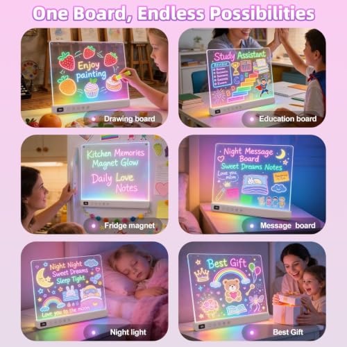 16'' Rechargeable LED Drawing Board for Kids (White / 13.7"W x 10"H)
