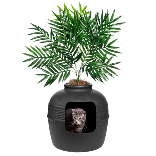 Original Hidden Litter Box Planter (Palm Plant / Base Kit / Charcoal Black)