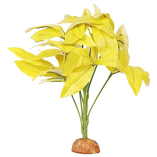 Fake Yellow Money Tree Reptile Plants Ball Python Terrarium Décor (O-fake Yellow Money Tree Plant)
